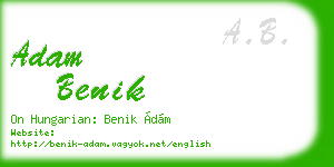 adam benik business card